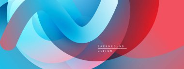 Soyut sıvı şekiller, canlı renklerin karışımı. Mavi, kırmızı, mor renkler dinamik bileşim oluşturur. Modern tasarım ögesi.