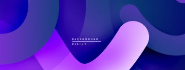 Soyut sıvı şekiller, canlı mor renkler, pürüzsüz gradyanlar modern arkaplan tasarımı yaratır. Minimalist estetik, dinamik kompozisyon.