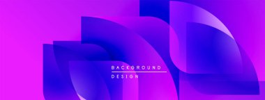 Soyut, enerjik bir arkaplan. Üst üste binen şekiller dinamik görsel efekt yaratır. Pembe, mor, mavi renkler kompozisyona hakim. Modern tasarım ögesi.