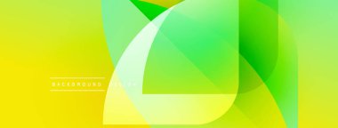 Soyut sarı, yeşil gradyanlar. Üst üste binen şekiller dinamik görsel akış yaratır. Modern tasarım, pürüzsüz geçiş, canlı renkler.