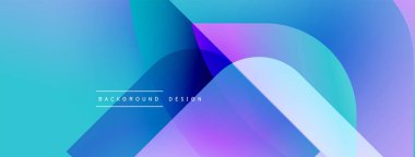 Soyut gradyanlar çakışıyor, dinamik görsel etki yaratıyor. Mavi, mor renkler modern estetik sunarak tasarıma hükmediyor..