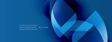 Soyut mavi tasarım akışkan şekiller içerir. Gradyan gölgeler dinamik görsel efekt yaratır. Minimalist biçim arkaplan için uygun.