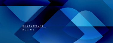 Soyut mavi arkaplan. Geometrik şekiller modern tasarımı oluşturur. Dereceli gölgeler derinlik ve doku sağlar. Minimalist estetik.