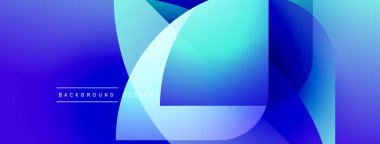 Soyut mavi eğimli şekiller modern arkaplan tasarımı oluşturarak örtüşüyor. Yumuşak geçişler, dinamik kompozisyon, canlı renkler sunar.
