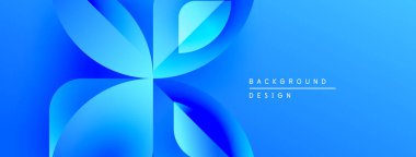 Soyut mavi tasarım akışkan şekiller içerir. Gradyan renkler dinamik görsel efekt yaratır. Sunumlar için modern arkaplan uygun.