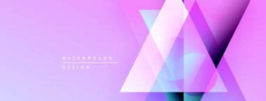 Soyut eğim arkaplanı. Geometrik şekiller modern tasarımı oluşturur. Mor, pembe renkler görsel alana hakim..