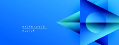 Soyut mavi eğimli arkaplan. Geometrik şekiller modern tasarımı oluşturur. Metin arka plan tasarımı okur. Basit, temiz estetik..