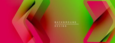 Soyut eğim arkaplanı. Üst üste binen şekiller dinamik görsel efekt yaratır. Sancaklar, başlıklar ve sunumlar için modern tasarım uygun.