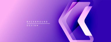 Soyut mor eğimli arkaplan. Katmanlı simge şekilleri modern tasarım yaratır. Metin arka plan tasarımı okur. Minimalist estetik.