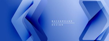 Soyut mavi arkaplan. Geometrik şekiller, dinamik görsel efekt oluşturur. Sancaklar ve sunumlar için modern tasarım uygun.