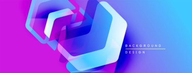 Soyut geometrik şekiller canlı mor, mavi renkleri harmanlarlar. Modern tasarım teknoloji, yenilik, dinamik enerji öneriyor. Temiz estetik.