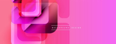 Soyut pembe arka plan. Geometrik şekiller üst üste binerek modern tasarım yaratıyor. Renkler görsel ilgi sağlıyor. Minimalist estetik.