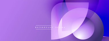 Soyut mor arkaplan. Üst üste binen şekiller dinamik görsel efekt yaratır. Sancaklar ve sunumlar için modern tasarım uygun.