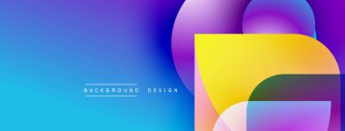 Soyut, enerjik bir arkaplan. Üst üste binen renkli şekiller dinamik görsel efekt yaratır. Modern tasarım elementleri pürüzsüz eğimler sunar.