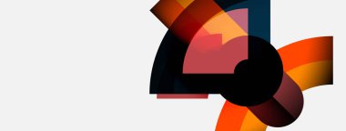 Soyut tasarım özellikleri üst üste binen renkli dairesel şekiller. Kompozisyon dinamik hareketi çağrıştırıyor, modern estetiği. Beyaz arkaplanda parlak renkler karşıtlığı.