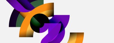 Soyut renkli şekiller örtüşür, dinamik görsel kompozisyon yaratır. Gradyan renkler harmanlanarak modern tasarım ögesini oluşturur.