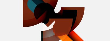 Soyut şekiller örtüşür, dinamik bileşim yaratır. Sıcak tonlar baskın, havalı blues aksanlı. Minimalist tasarım, modern estetik.