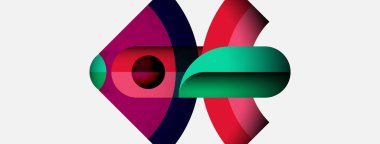 Soyut şekiller örtüşüyor, canlı renk değişimleri yaratıyor. Tasarım düz kıvrımlar, kalın renkler, modern estetik içeriyor. Kompozisyon dinamik ve neşeli hissettiriyor..