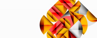 Soyut geometrik şekiller, canlı renkler, turuncu, kırmızı, gri. Modern tasarım, temiz çizgiler, minimalist kompozisyon. Parlak, dinamik görsel.