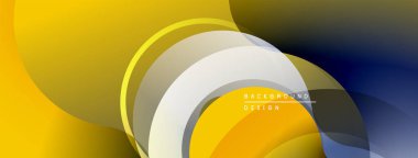 Akan soyut şekiller, sarı, beyaz, lacivert renkler. Modern tasarım, üst üste binen katmanlar dinamik görsel efekt yaratır. Minimalist kompozisyon.