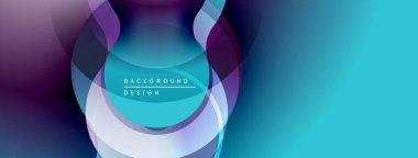 Soyut katmanlar dinamik görsel efekt yaratır. Mavi, mor renkler kompozisyona hakim. Arka planlar için modern tasarım ögesi.