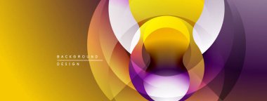 Soyut çemberler çakışıyor, canlı gradyanlar yaratıyor. Sıcak tonlar tasarıma hakim, modern estetiğe işaret ediyor. Yumuşak geçişler dinamik görsel efekt sunar.