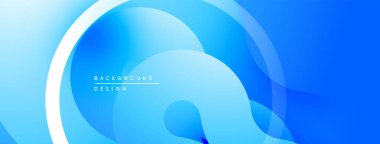 Soyut mavi arkaplan. Üst üste binen katmanlar akışkan şekiller, pürüzsüz eğimler ve modern tasarım yaratır. Minimalist estetik, temiz çizgiler..