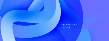 Soyut mavi şekiller üst üste binerek sıvı dinamik bileşimi oluşturur. Derece gölgeleri derinliği, modern estetiği gösteriyor..