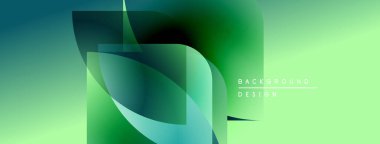 Soyut sıvı şekilleri üst üste binerek değişim etkisi yaratır. Yeşil, deniz mavisi renkleri dizaynın hakimi. Modern, dinamik kompozisyon.