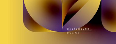 Soyut tasarım canlı gradyanlar, akışkan şekiller içerir. Altın, mor renkler kompozisyona hakim. Modern estetik, uygun arka planlar.