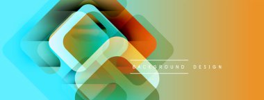 Soyut geometrik şekiller çakışıyor. Canlı renkler harmanlanır, modern tasarım yaratır. Gradyan geçişler görsel ilgi sunar.