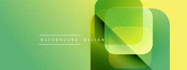 Soyut geometrik şekiller çakışıyor. Renk yeşili, modern görsel efekt. Metin arka plan tasarımı okur. Basit, temiz estetik..