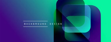 Soyut gradyan şekiller çakışıyor. Canlı maviler, yeşiller modern arkaplan tasarımı yaratır. Metin arka plan tasarımı okur. Minimalist estetik.