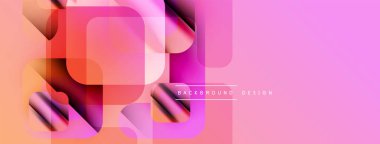 Soyut pembe arka plan. Üst üste binen şekiller dinamik görsel efekt yaratır. Modern tasarım elementleri pürüzsüz eğimler sunar.
