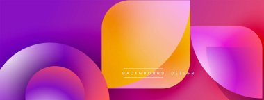 Soyut sıvı şekiller, canlı mor, turuncu renkler. Modern tasarım, gradyan renkler dinamik kompozisyon yaratır. Arkaplan ögesi.
