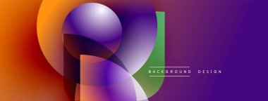 Soyut gradyan şekiller çakışıyor. Canlı turuncu renkten mor renge geçiş. Arkaplan, pankart ve sunumlar için modern tasarım ögesi.