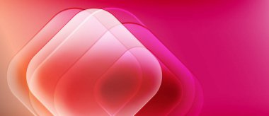 Soyut kompozisyon katmanlı kareler, gradyan pembe renkler, yumuşak parıltı. Minimalist tasarım modern estetik ve pürüzsüz geçişleri çağrıştırıyor.