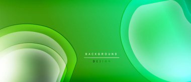Soyut yeşil katmanlar akışkan şekiller yaratır. Renkler derinlik sunuyor, modern estetik. Minimalist tasarım arka planlara, sunumlara uyuyor.