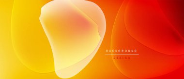 Soyut sıvı şekiller, canlı turuncu, sarı renkler. Modern tasarım, pürüzsüz eğimler, dinamik kompozisyon. Projeler için arkaplan ögesi.