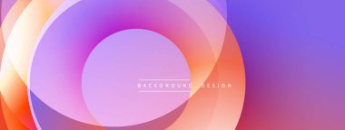 Soyut renkli katmanlar dinamik arkaplan yaratır. Yumuşak gradyanlar mor, pembe ve turuncu renkleri harmanlarlar. Modern tasarım ögesi.