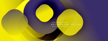 Soyut sarı, mor katmanlar dinamik bileşim yaratır. Pürüzsüz eğimler, üst üste binen şekiller hareketi, modern tasarımı akla getiriyor..