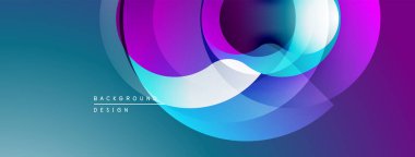 Soyut tasarım, üst üste binen daireler, canlı renkler, düzgün eğimler. Modern estetik, arka planlar ve sunumlar için uygun..