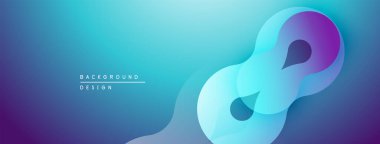Soyut sıvı şekil, canlı mavi mor gradyan. Modern tasarım öğesi, düz eğriler, dinamik kompozisyon. İdeal arkaplan dokusu.