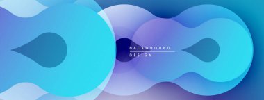 Soyut sıvı şekiller, mavi mor renkler. Modern tasarım, pürüzsüz eğimler dinamik kompozisyon yaratır. Minimalist arkaplan dokusu.