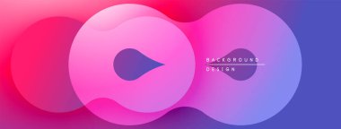 Soyut şekiller canlı pembeleri, morları, mavileri harmanlıyor. Renkler akışkan, modern tasarım yaratır. Minimalist estetik, arka plan dokusu görünür.