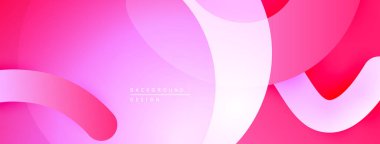 Soyut pembe arka plan. Üst üste binen şekiller akışkan ve modern tasarım yaratır. Yumuşak eğimler görsel derinlik, basit zarafet sunar.