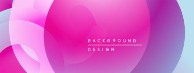 Soyut, enerjik bir arkaplan. Üst üste binen daireler pürüzsüz renk geçişleri yaratır. Pembeler, maviler, morlar kompozisyona hakim olur. Modern tasarım ögesi.
