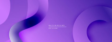 Soyut mor katmanlar çağdaş arkaplan oluşturur. Düz gradyanlar görsel derinlik sunar, basit tasarım.