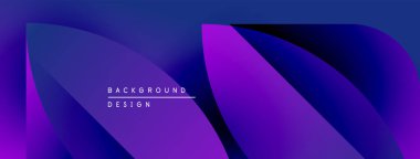 Soyut mor, mavi renkler akışkan şekiller yaratır. Modern tasarım merkezi alan içinde metin arkaplan tasarımı içerir. Minimalist estetik.