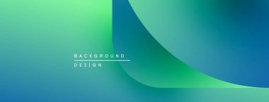 Soyut eğim arkaplanı. Mavi, yeşil renkler düzgün bir şekilde harmanlanır. Metin kaplamalı minimalist tasarım, tasarım. Modern estetik.
